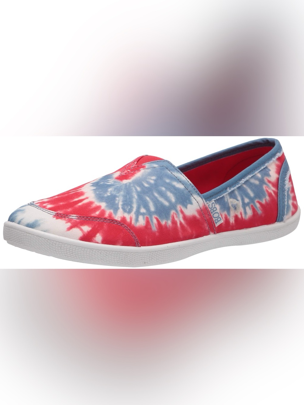 Skechers Bobs Street Poppy Hippy Hype Slip On Sneakers Women 7.5 Red White Blue
